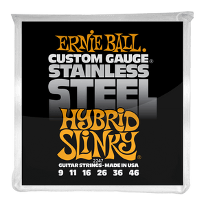 Ernie Ball Hybrid Slinky Stainless Steel Wound Electric Guitar Strings 9-46