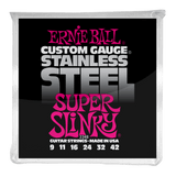 Ernie Ball Super Slinky Stainless Steel Wound Electric Guitar Strings 9-42