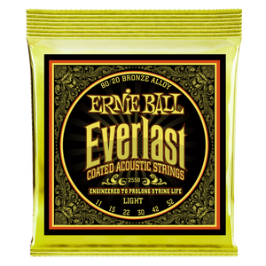 Ernie Ball Everlast Coated 80/20 Bronze Light Acoustic Guitar Strings