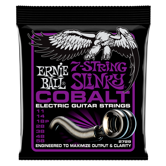 Ernie Ball Cobalt 7 String Power Slinky Electric Guitar Strings 11-58