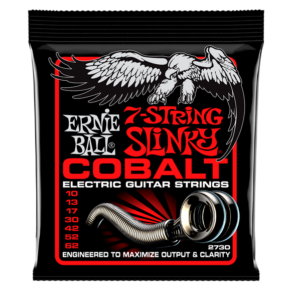 Ernie Ball Cobalt 7 String Skinny Top heavy Bottom Slinky Guitar Strings 10-62