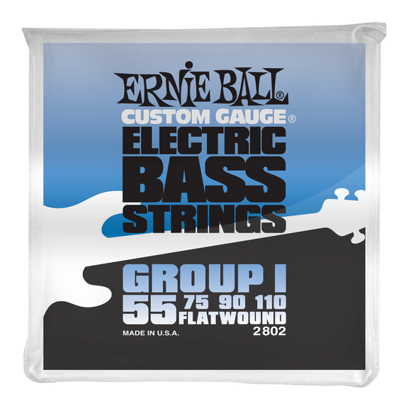 Ernie Ball Flatwound Group I Electric Bass Strings 55-110