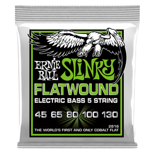 Ernie Ball Regular Slinky Flatwound 5 String Electric Bass Strings 45-130