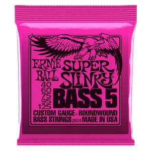 Ernie Ball Super Slinky Nickel Wound 5 String Electric Bass Strings 40-125