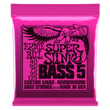 Ernie Ball Super Slinky Nickel Wound 5 String Electric Bass Strings 40-125