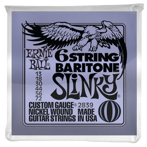 Ernie Ball Slinky 29-5/8 Scale Nickel Wound 6 String Baritone Guitar Strings