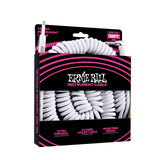 Ernie Ball 30ft  White Vintage Classic Coiled Straight/Angled Instrument cable P06045