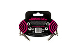 Ernie Ball 3 inch Flat Ribbon Patch Cable, Black, 3-Pack P06220