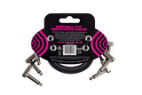 Ernie Ball 12 inch Flat Ribbon Patch Cable, Black, 3-Pack P06222