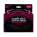 Ernie Ball Flat Ribbon Patch Cables, Black, Pedalboard Multipack P06224