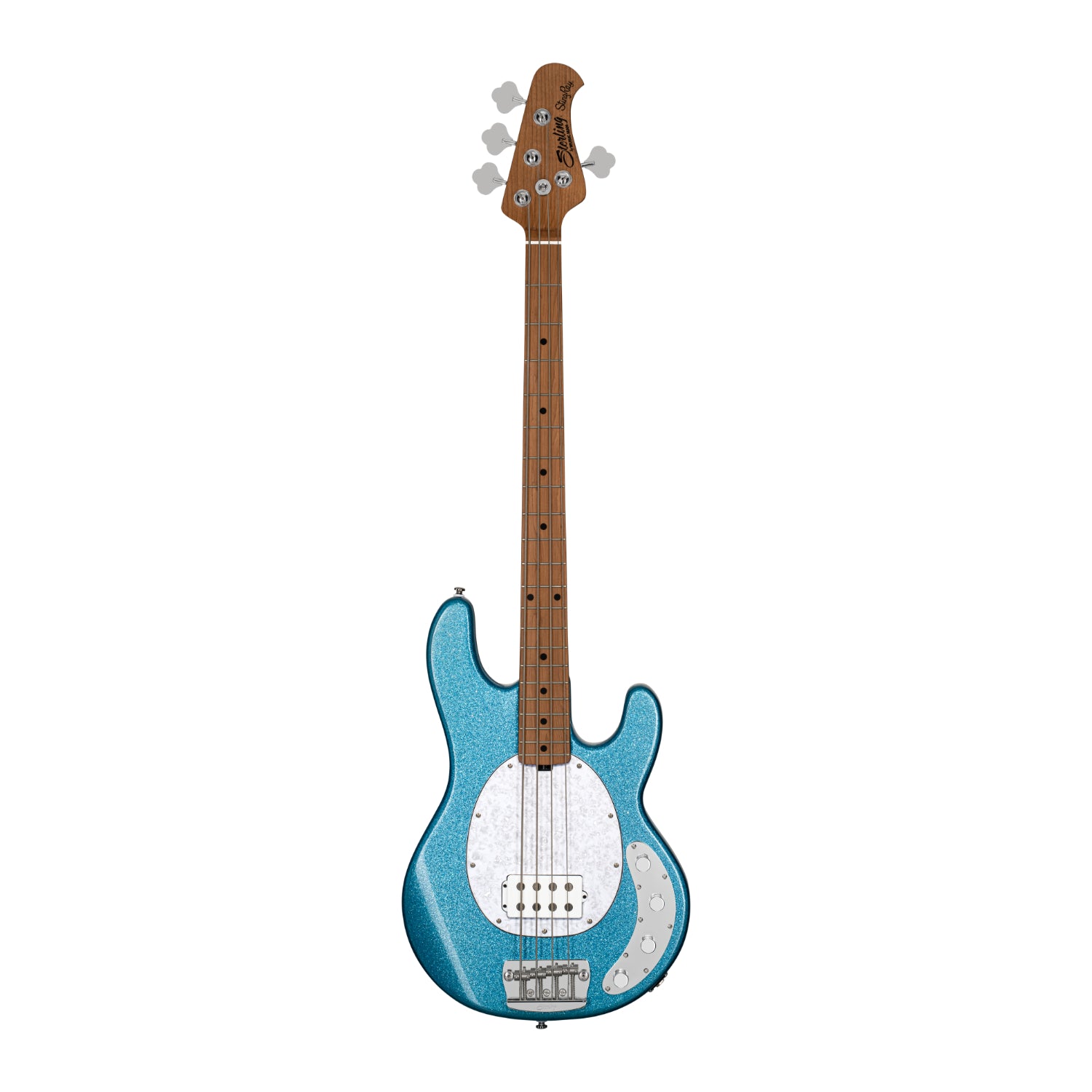 Sterling by Music Man Stingray Bass H4 Blue Sparkle with Roasted 
