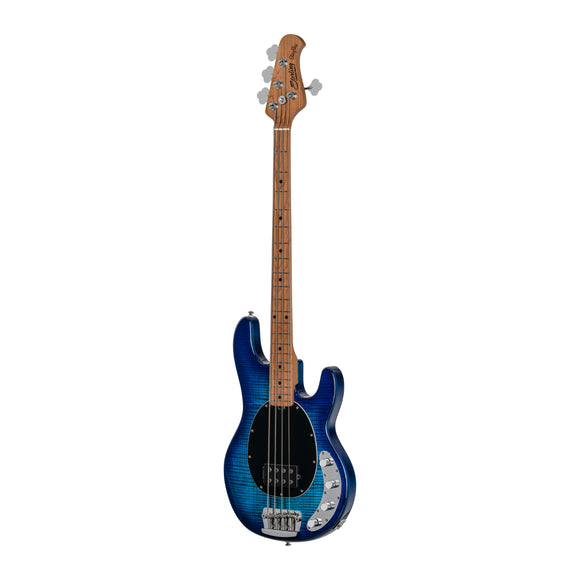 Sterling by Music Man Stingray Bass Ray34FM Flame Maple Neptune Blue