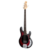 Sterling by Music Man Ray4 Stingray 4 String Bass, Ruby Red Burst Satin