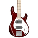 Sterling by Music Man Ray5 HH Stingray 5 String Bass, Candy Apple Red