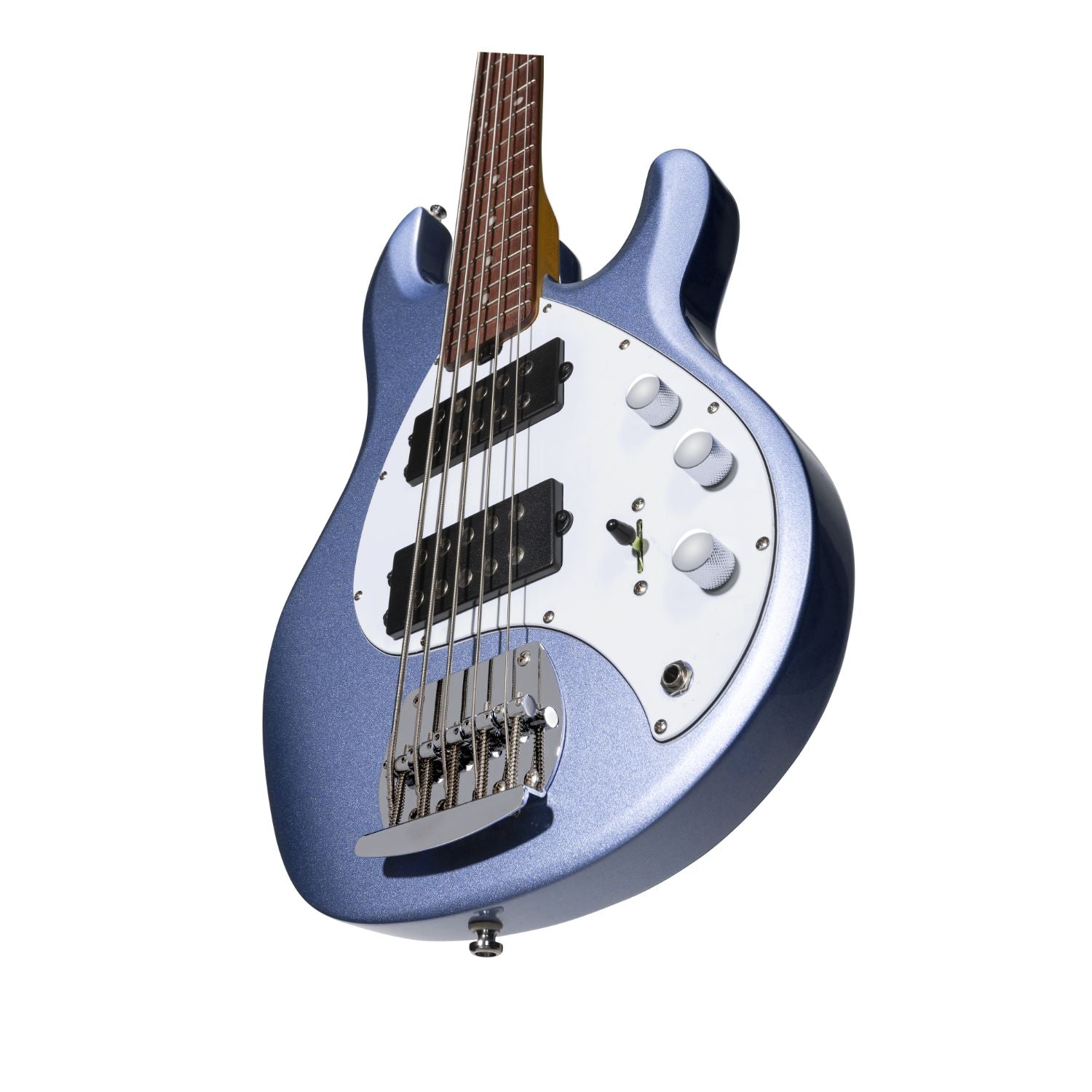 Sterling by Music Man Ray5 HH Stingray 5 String Bass, Lake Blue