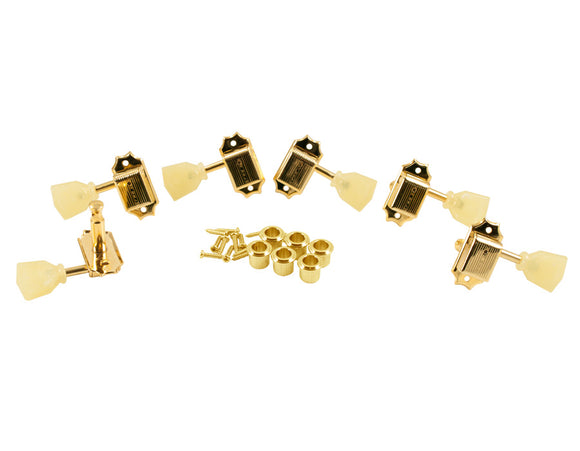 Kluson Traditional 3x3 Pearloid Single Ring, Single Line Gold SD90SLG