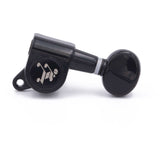 Genuine Tone Ninja Tuners, 6 Inline Staggered, Butterbean Button, Black