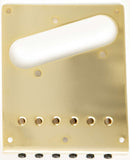 Tone Ninja 3 hole 6 Saddle Telecaster Bridge, Flat plate 5 screw mount, Gold