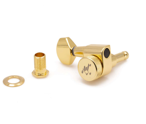 Genuine Tone Ninja 2-pin locking tuners 20:1, Gold, 6 inline lefty staggered