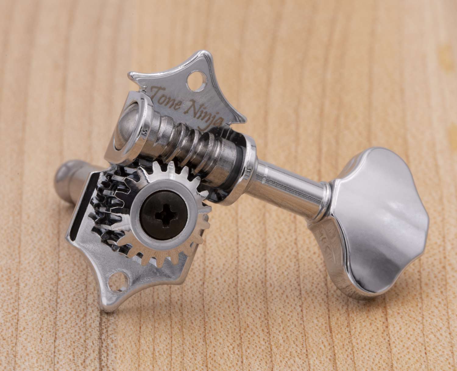 Genuine Tone Ninja 3x3 19:1 Open Gear tuners, Vertical, Chrome