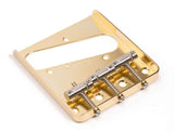 Gotoh MIJ TC1 4-hole Tele Bridge with In-Tune Titanium vintage saddles, Gold | SportHiTech