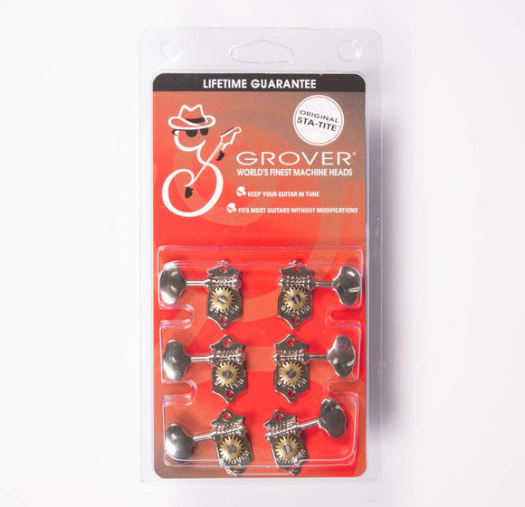 Grover V97-18NA Sta-Tite 18:1 3x3 Nickel Tuners, Vertical