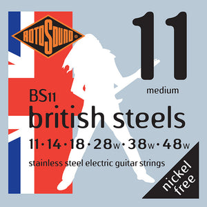 Rotosound British Steels Stainless Steel Electric strings,Medium 11-48 BS11