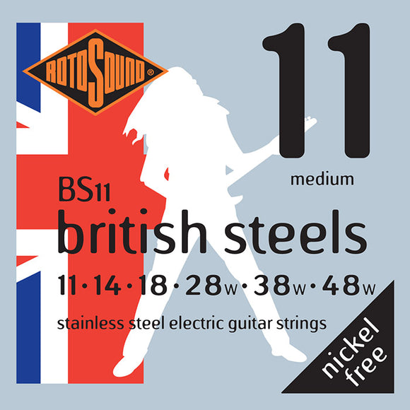 Rotosound British Steels Stainless Steel Electric strings,Medium 11-48 BS11