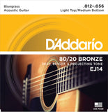 D'Addario EJ14 80/20 Bronze Acoustic Guitar Strings Light Top/Med Bottom 12-56