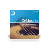 D'Addario EJ16-10P Phosphor Bronze Acoustic Guitar Strings, Light, 10 Sets