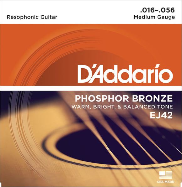 D'Addario EJ42 Resophonic Guitar Strings, 16-56