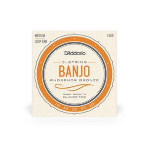 D'Addario EJ55 5-String Banjo Strings, Phosphor Bronze, Medium, 10-23