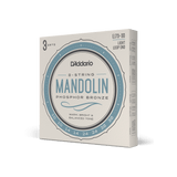 D'Addario EJ73 Mandolin Strings, Phosphor Bronze, Light, 10-38, 3 Sets