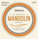 D'Addario EJM75C Monel Mandolin Strings, Medium Plus, 11-41