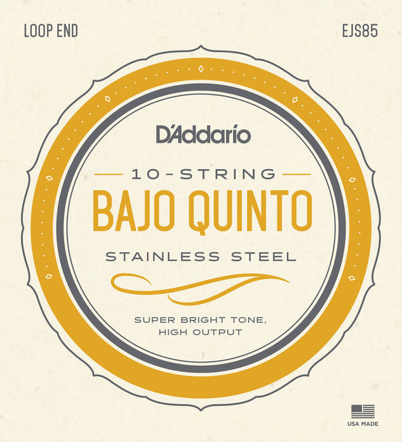 D'Addario EJS85 Bajo Quinto Stainless Steel Strings