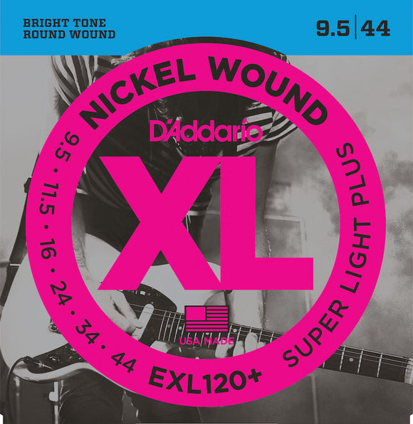 D'Addario EXL120+-3D Nickel Wound Guitar Strings, Super Light Plus 9.5-44 3 Sets