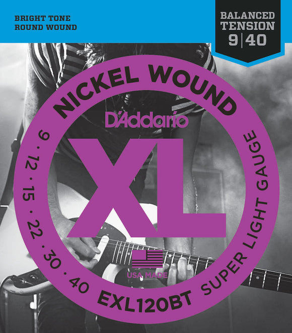 D'Addario EXL120BT Nickel Wound Strings Balanced Tension Super Light 09-40