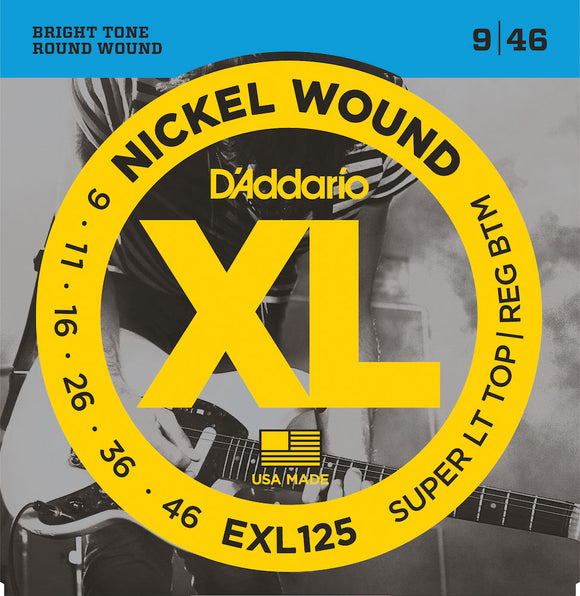 D'Addario EXL125 Nickel Wound Guitar Strings Super Light Top/Reg Bottom 09-46