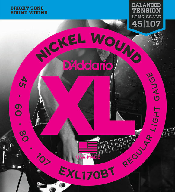 D'Addario EXL170BT  Bass Strings Balanced Tension Light 45-107 Long Scale