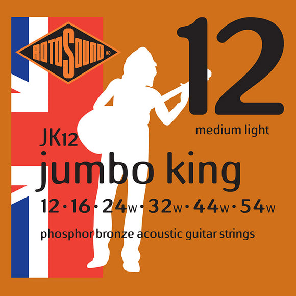 Rotosound Jumbo King Phosphor Bronze Medium Light strings 12-54 JK12