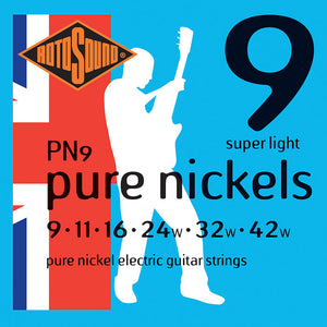 Rotosound Pure Nickel Electric Guitar Strings Extra Light 9-42 PN9