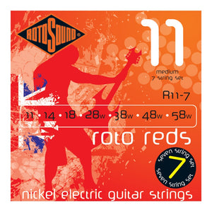 Rotosound Reds Nickel Electric Guitar Strings Medium 7 string 11-58 R11-7
