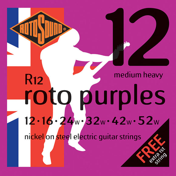 Rotosound Nickel Electric Guitar Strings Medium Heavy 12-52 R12