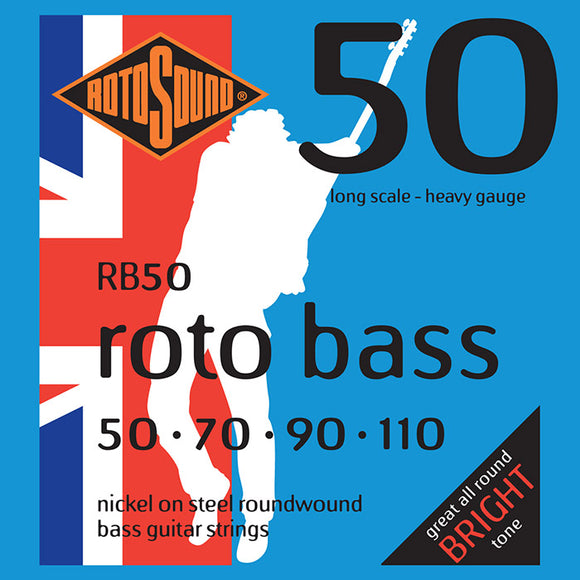 Rotosound 4 String Rotobass strings Nickel Roundwound Standard 50-110 RB50