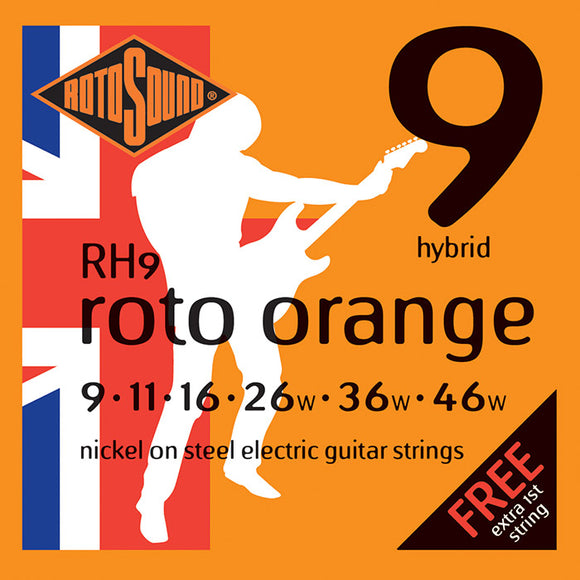 Rotosound Orange Nickel Electric Guitar Strings Hybrid 9-46 RH9