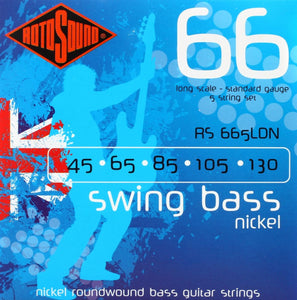 Rotosound Nickel Roundwound 5 String Bass Strings 45-130 RS665LDN