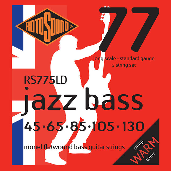 Rotosound Jazz Bass Monel Flatwound Standard 5 string set 45-130 RS775LD