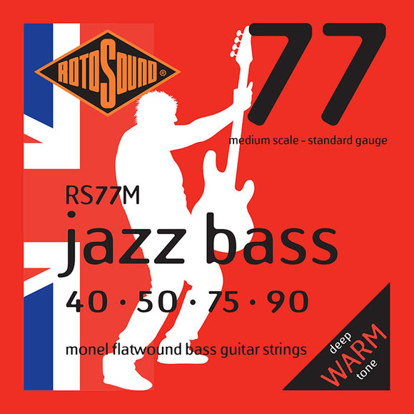 Rotosound Jazz Bass Monel Flatwound Medium Scale 4 String 40-90 RS77M